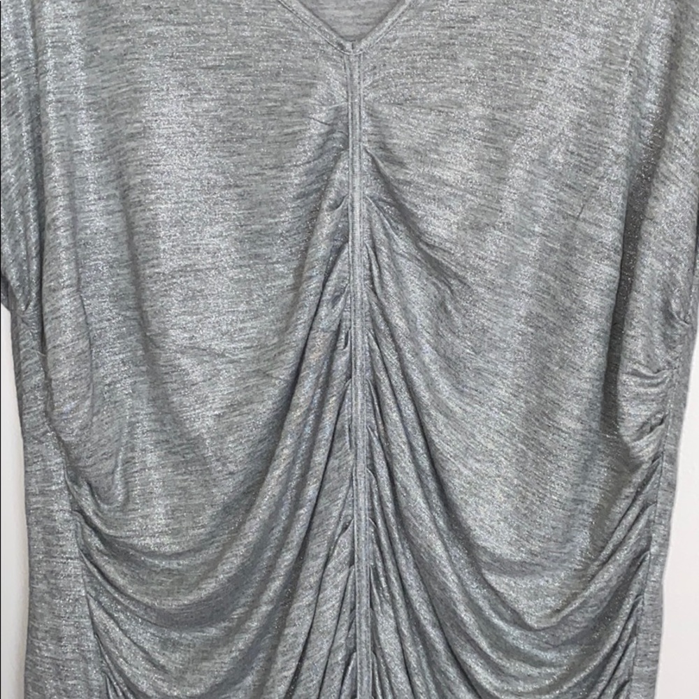 Calvin Klein Silver Shimmer Top Sz Large - Picture 3 of 4
